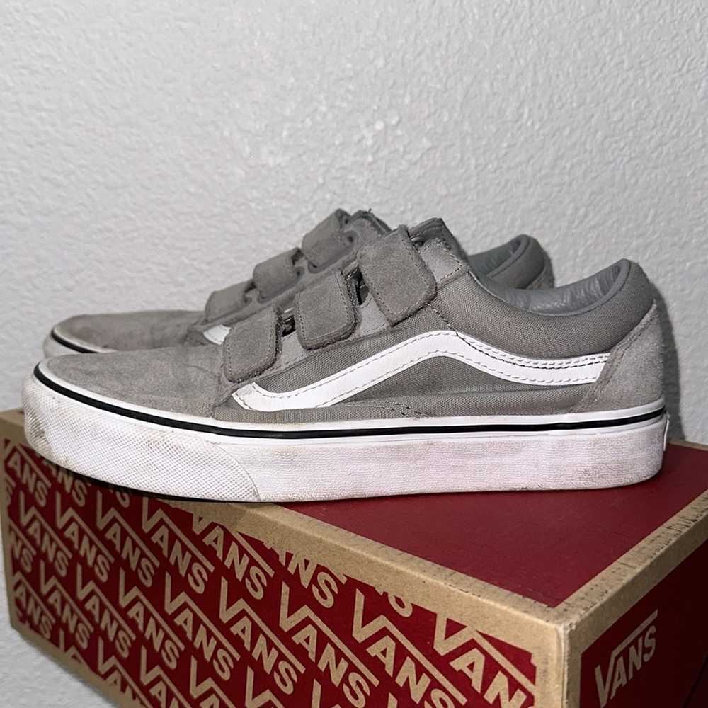 Vans Velcro Gray Shoes Sneakers - Picture 4 of 14
